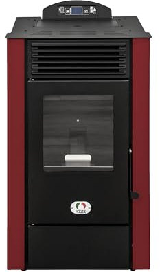 STUFE A PELLET ITALIA Alaska 10 KW | Poêle à Granulés à Air Ventilé Efficacité 91% Chauffe 85m² Autonomie 20H Programmable 5 Vitesses et Puissances Garantie 24 Mois Rouge