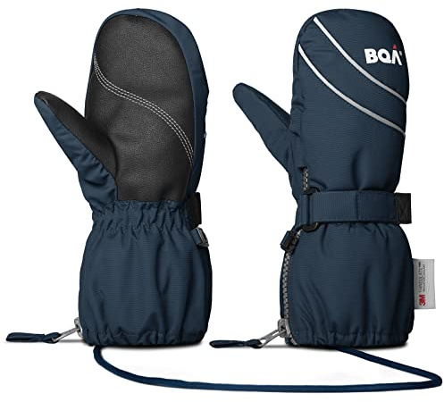 BQA Guantes de Esquí Manopla Snowboard para Niños, Mitones cálidos de Invierno para Niños 2-8 años