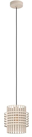 EGLO Pendelleuchte Oltamar, Hängelampe 1-flammig für Wohnzimmer und Esstisch, elegante Esszimmerlampe aus Metall in Sandfarben, E27 Fassung, Ø 21 cm