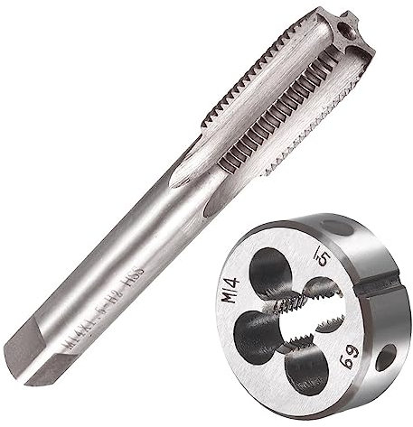 Saipor M14 X 1,5 Metrisch Gewindeschneid und Gewindeschneideisen M14 X 1,5mm HSS Gewindebohrer und Schneideisen, Rechtsgewinde Feingewinde Schneider, Gerade Geriffelt Gewindeschneider