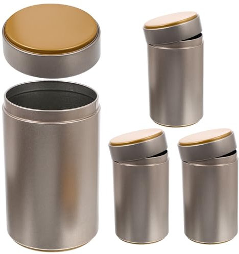 PRETYZOOM 4 Pezzi Barattolo di per tè Barattolo di caffè in Metallo Vintage con Coperchio Ermetico Contenitori per Alimenti A Tenuta Stagna per Zucchero Foglie Sfuse tè caffè