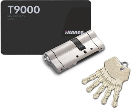 Cylindre de serrure 30 60 mm Serrure à mortaiser double ouverture anti-casse avec clé AB, 5 clés principales et carte de code