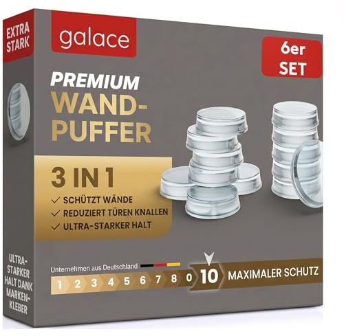 GALACE Fermaporta Adesivo da Muro Bianco [6 pezzi] – 20mm Paracolpi Porta per Proteggere Pareti – Gommini per Porte come Fermaporta da Pavimento o da Maniglia – Proteggi Maniglia Porta – Ferma Porte