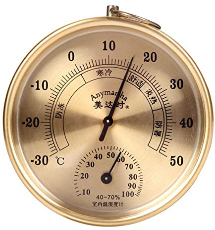 EAJORN Termometro da parete per interni ed esterni, con numeri grandi, igrometro, impermeabile, senza fili, igrometro da appendere, decorazione da giardino