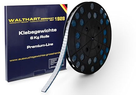 6kg Klebegewichte Wuchtgewichte Rolle 1200x5g Stahlgewichte Verzinkt Grau Pulverbeschichtet Kleberiegel mit Abrisskante Auswuchtgewichte für Alufelgen - Kunststoffbeschichtet FE-Klebegewichte