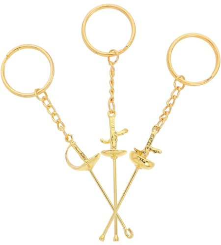 EPIGEIST 3stücke Teiliges Metall Schlüsselanhänger Für Fechtliebhaber Sport Souvenir Handgefertigte Deko Für Und Sammler Langlebig Und Robust Erinnerungen An Unvergessliche