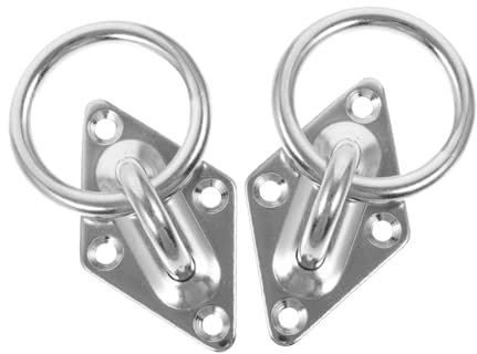 ABOOFAN 2piezas Anillo De Tiro De Remolque De Acero Inoxidable Gancho De Montaje para Techo Placa De Gancho Ojal Redondo para Columpio Al Aire y Ejercicio De Suspensión Resistente