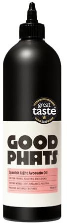 GOOD PHATS Spanish Light Avocado Oil Squeezy - Everyday Cooking Oil In Convenient Squeezy Bottle - High Smoke Point for Frying, Roasting, Baking and More - Neutral Flavour to Replace Seed Oils (750ml)