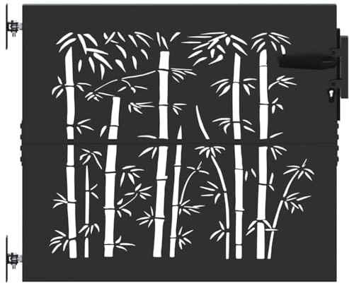 vidaXL Porte de Jardin 85 x 100 cm Acier peint par poudre Noir, Portillon Rectangulaire en Métal, Durable et Élégant, Barrière Extérieure Résistante à la Rouille, Design Moderne