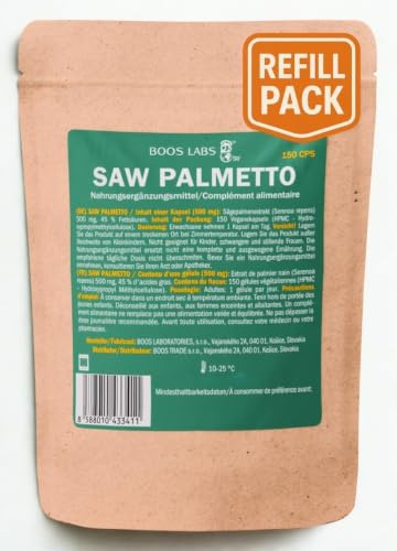 Palmier nain Gélules 500 mg, 150 gélules végétaliennes, Haute dose, Sachet | 1 gélule par jour, Extrait de palmier nain pour la santé de la prostate