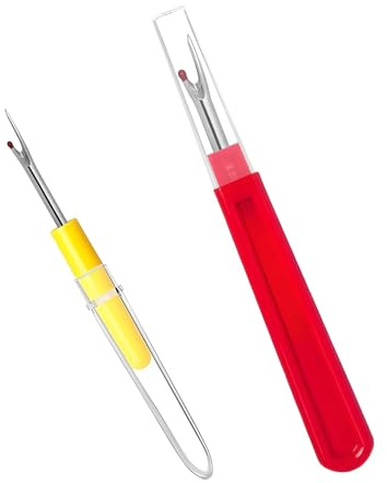 Dual-Size Seam Ripper Set for Precision Stitch Removal, Fabric Protection & Ergonomic Handling