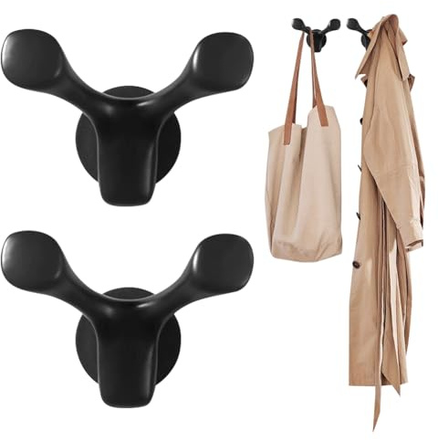 2 Stück Starke Magnethaken, Extra Starke Magnetische Haken für Mäntel, Hüte, Werkzeuge, für alle Metalloberflächen, Kratzsicher Kleiderhaken Magnet-Haken Doppelhaken für Zuhause, Küche, Büro, Garage