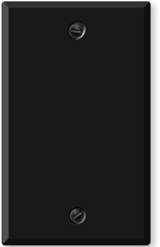 1-Gang Blank Black Metal Wall Plate Cover, Made in USA, Standard Size Black Metal Blank Light Switch Cover, Cover Plate for Unused Outlets & Electrical Boxes, Matching Screws