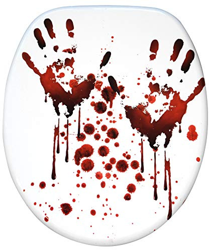 Sanilo Toilet Seat, Great Range of Colorful Toilet Seats, Stable Hinges, Easy to Mount (Blood Hands)