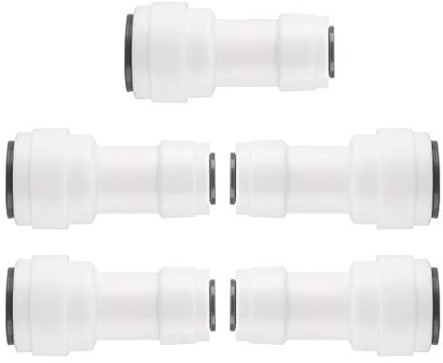 sourcing map 3/8-1/4 Inch OD Straight Quick Connect Water Purifiers Tube Fittings Push in to Connector Filter Tubing Hose Pipe Joint for RO Reverse Osmosis System 5pcs