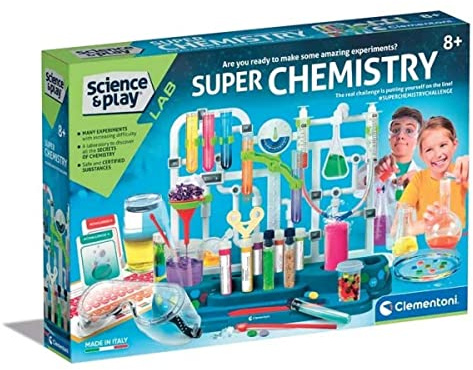Clementoni - Science & Play : Laboratoire de Chimie supplémentaire pour Enfants, kit d'expériences éducatives STEM pour Apprendre la Chimie et Les principes scientifiques, expériences Pratiques
