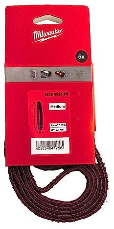 Milwaukee 4932492885 457mm x 13mm Fleece Belts for Band File 100-150 Grit Pack of 5