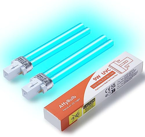 AffyBulb 2 * 9W G23 PLS Ampoule UV de Remplacement, pour Machine à filtres UVC Pond ou clarificateurs