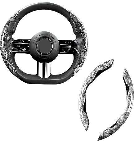 AUCELI Car Wood Grain Steering Wheel Cover, Anti-Skid Segmented Auto Steering Wheel Protector, Automotive Interior Accessories, Universal for Most Vehicles Men and Women