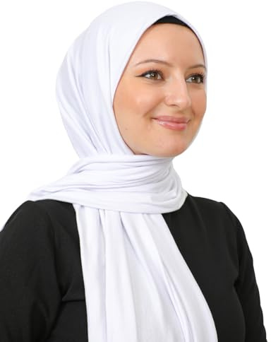 Prien Foulard Hijab Pour Femme, Robe De Priere, Bonnet Moderne En Jersey Doux, Turban Musulmane Turque, Abaya De Prière Haut De Gamme, Cadeau Omra, Ensemble Hijab (Blanc)