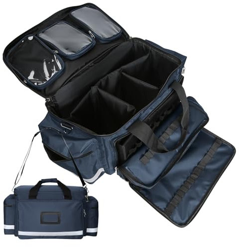 Trousse De Premiers Secours Vide Trousse d'Urgence - Résistant à l'Eau Résistant à l'Usure Réfléchissant Réglable Pour Le Voyage, La Maison, Le Lieu De Travail Et l'Extérieur Bleu Marine 30*45*55cm