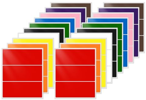 FINDAT 60 Étiquettes Autocollantes Multicolores 10 Couleurs 102 × 50 mm en Vinyle Imperméable Résistant Rectangulaires pour Bouteilles Bureau Cuisine Classeurs