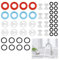 Tap Washers Assorted UK, 48 PCS Tap Washers for Mixer Taps, Mixer Tap Washers, Tap Washer, O Rings for Mixer Taps, with Ceramic Discs 1/2 Turn for Kitchen Sink Leaking Tap Repair