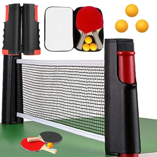 Cutiolly Filet Ping Pong pour Table,Filet de Ping Pong,Filet de Ping Pong Rétractable,Filet Ping Pong Portable,Filet Tennis de Table Extensible,pour Toutes Sortes de Tables (Noir, SKU-2)