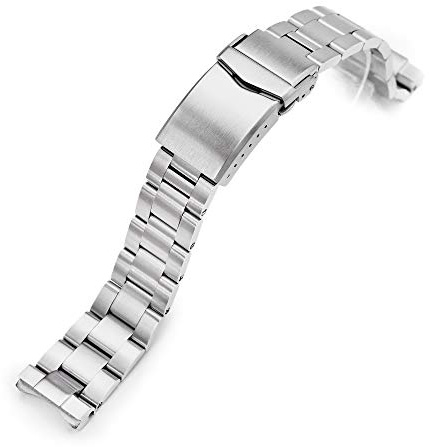 Cinturino per orologio in metallo da 20 mm per Seiko SPB143 63Mas 40,5 mm, Super-O Boyer spazzolato con chiusura a V, Acciaio inox, Large, Bracciale