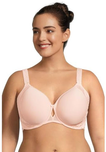 Elomi Women's Plus Size Charley T-Shirt Seamless Breathable Spacer Underwire Bra, Ballet Pink, 36FF