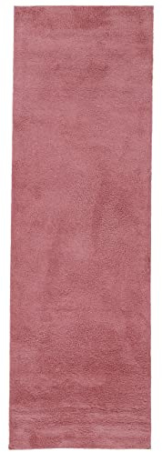 carpetfine Hochflorteppich Silky Läufer Rosa Flauschig weicher Langflor Shaggy Teppich 80x300 cm für Wohnzimmer, Schlafzimmer & Kinderzimmer