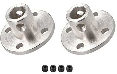DMiotech 2 Paquet 6.35mm Intérieur Diamètre H12xD10 Bride Accouplement Connecteur Rigide Guide Arbre Support Coupleur Arbre Accouplement avec Vis pour Bricolage RC Modèle Moteurs Argent