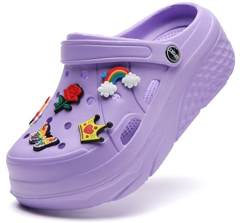 SECHRITE Zuecos de Plataforma para Mujer, para Hospital, Enfermera, Playa, Sandalias de cuña para Mujer, Suela Gruesa, Zuecos de jardín
