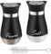 2 Stück Salz und Pfefferstreuer Salzstreuer Klein Salz und Pfeffer Streuer Set Spice Mate mit Deckel Gewürzstreuer Glasflasche mit Pinsel Für Küche BBQ Schwarz