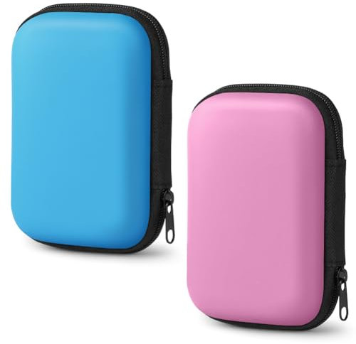 Aolso Praktische Spielkarten-Tasche für UNO, 2pcs Tragetasche für unterwegs, Schützt Karten vor Nässe und Staub UNO-Karte Tragetasche für 10cm x 7cm Karten(Himmelblau/Rosa)