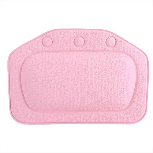 Cuscinetto Vasca da Bagno, Cuscino Vasca da Bagno Antiscivolo Cuscino Poggiatesta per Idromassaggio asca Poggiatesta Testa Collo Spalla Schienale Cuscino da, 21x31cm (Rosa)