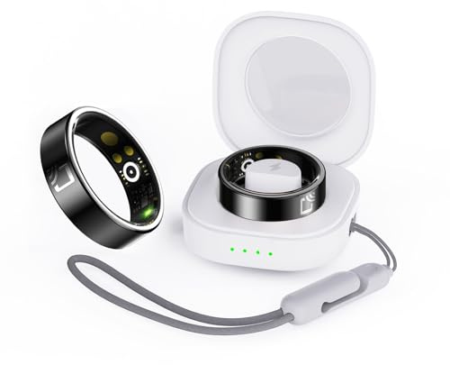 Yokqexz Bague Intelligente en Céramique avec NFC Et Suivi De La Santé - Moniteur De Sommeil Étanche IP68, Capteur De Fréquence Cardiaque/SpO2, 7 Tailles for Hommes Et Femmes(7#)