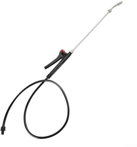 Drucksprüher aus Edelstahl, mit verstellbarer Düse, M18-Gewinde, Absperrventil, 1,1 m Schlauch für Gartenarbeit, Autowäsche, 73,7 cm