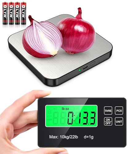 JOPHEK 15kg/1g Geteilt Küchenwaage aus Edelstahl, Wireless Küchenwaage Digital mit Tara-Funktion 7 Maßeinheiten Lebensmittelwaage Digitalwaage mit Hintergrundbeleuchtetem LCD Display für Kochen