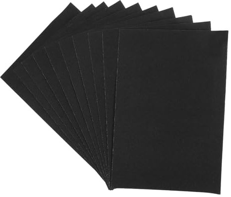 HOMSFOU 10pcs Schwarze Grußkarten Papier Sandpapier Blätter Skizzieren Sandpapier Basteln Schleifblätter Für Kunsthandwerksprojekte Scrapbooking Supplies