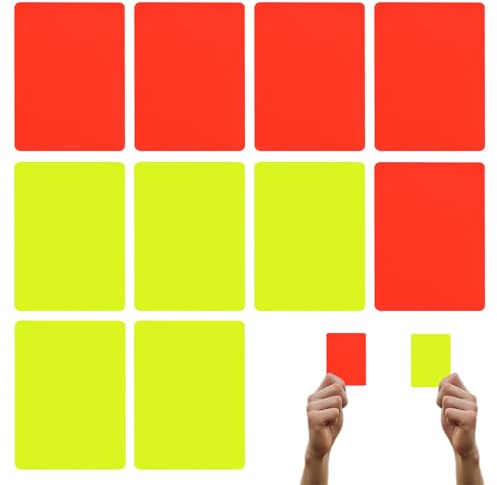 Dongnesi Red Yellow Card, 10PCS Referee Cards, Football Yellow and Red Referee Cards, Personalised Soccer Coach Penalty Card Set, Coach Accessories Kit for Basketball Football Soccer Sports Game