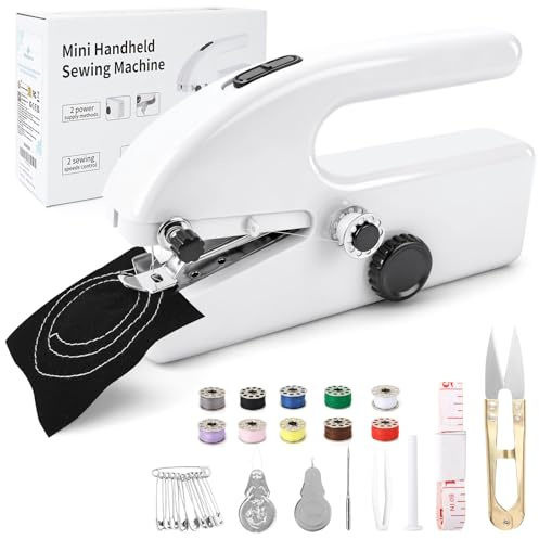 Philorn Handnähmaschine Elektrisch,Schnelle Nähmaschine für Anfänger Komplettes Nähset für Zuhause, Reisen, Basteln & DIY Projekte