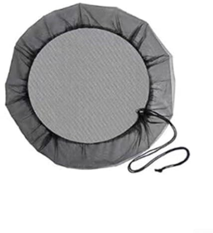 Honseadek Funda para cubo de lluvia con cordón para almacenamiento de agua al aire libre, red de malla fina para barriles de lluvia, tapa de cubo de polietileno impermeable, cubierta de tanque de agua