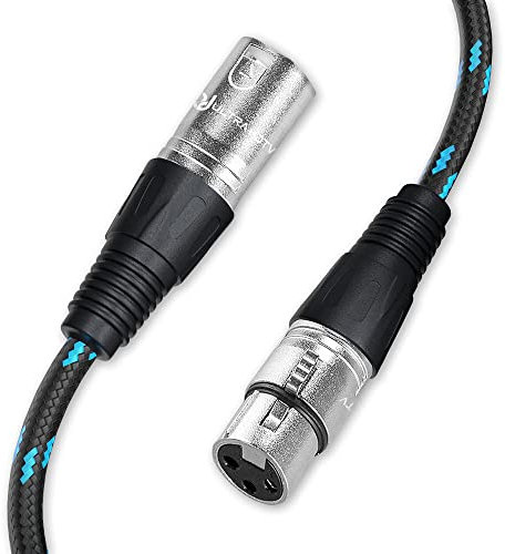 Ultra HDTV 5m XLR HiFi Audio Kabel – XLR Stecker auf Buchse – Robuste Metallstecker mit Einrast-Mechanik & Knickschutz – Premium Nylonmantel – Ideal für Mikrofone, Mischpulte, Audio-Interfaces
