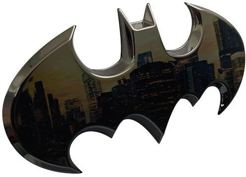 Fan Emblems Batman 3D Car Badge - 1989 Batwing Logo (Black Chrome: 95 x 46 x 5 mm)