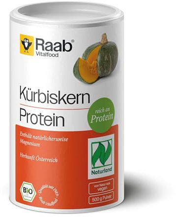 Raab® Bio Kürbiskern-Protein Pulver (500g) - reines Proteinpulver mit 60% Eiweiß - aus biologischem Anbau Österreich - vegan
