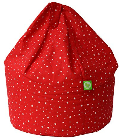 BeanLazy Large Red Stars Bean Bag - 100% Cotton Floor Seat Seating (Filled)
