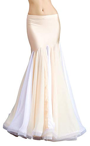 ROYAL SMEELA Bauchtanz Kostüm Chiffon Doppelschicht Maxi Rock Rüsche Meerjungfrau Röcke Damen Frauenkleid Bauchtanz Outfit Meerjungfrauen Rock Fischschwanz Kleid