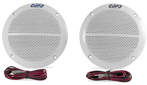 wellenshop Nuova Rade Lautsprecher für Boot 1 Paar 2 Stück 80W oder 100W Einbau Wasserdicht Weiß Boxen Marine Boots-Lautsprecher Größe 100 Watt