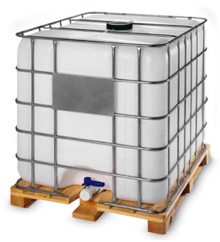 Contenedor depósito de 1000 litros IBC-GRG con palet de madera